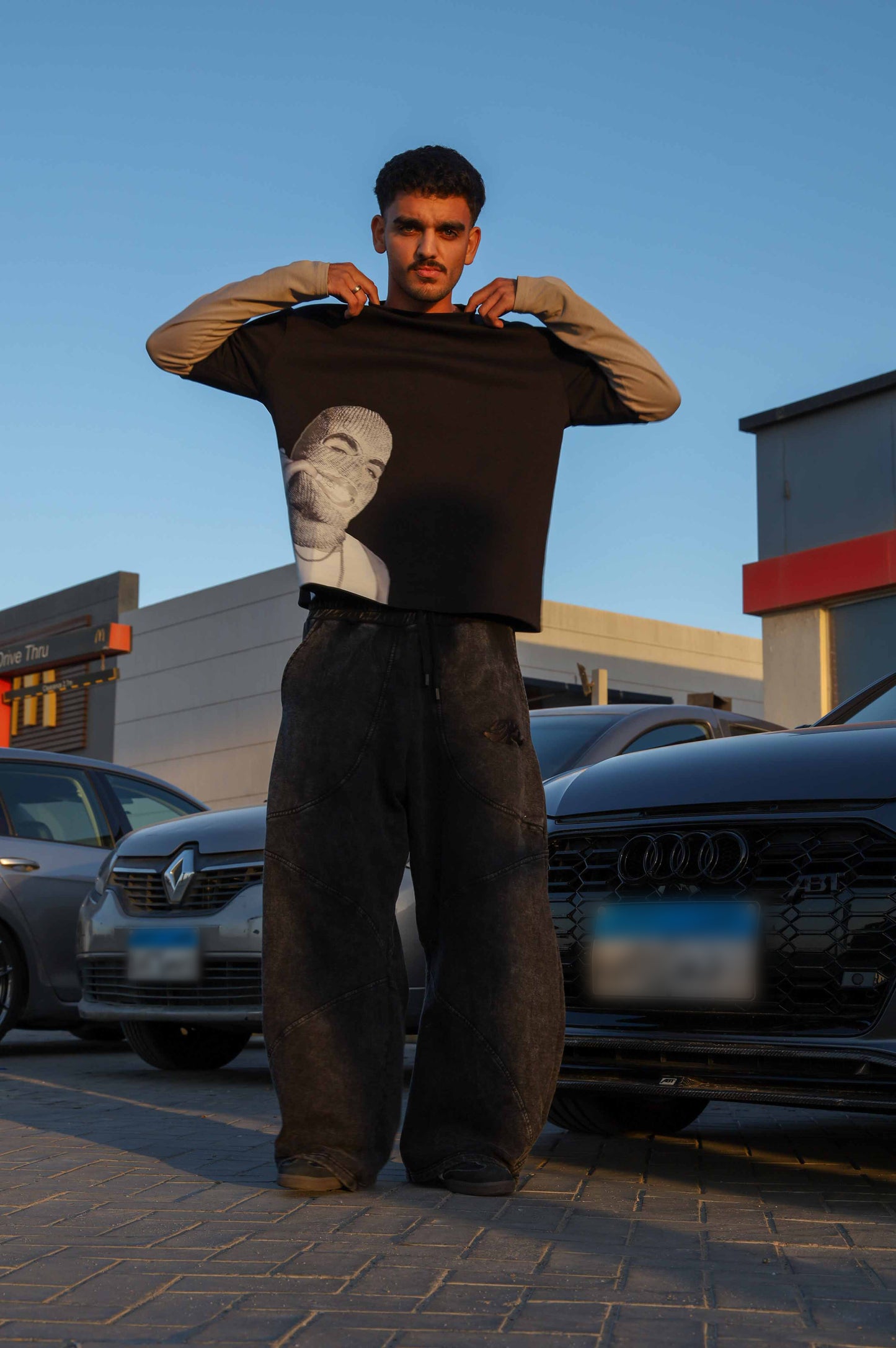 Black/Grey Long Sleeve Tee