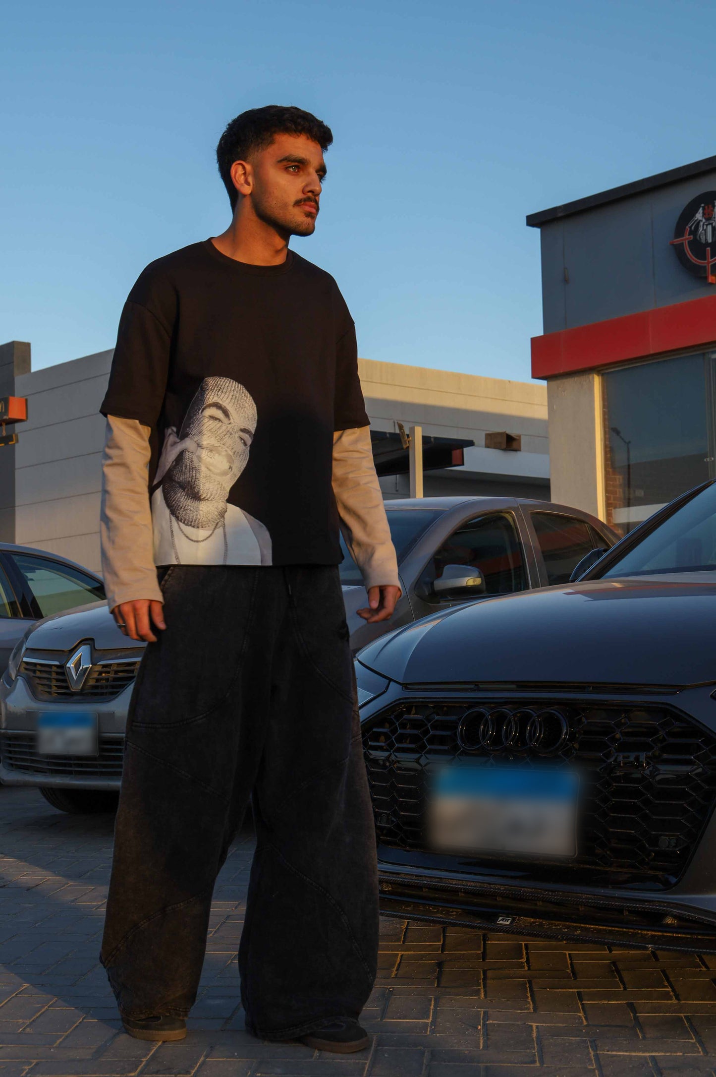 Black/Grey Long Sleeve Tee